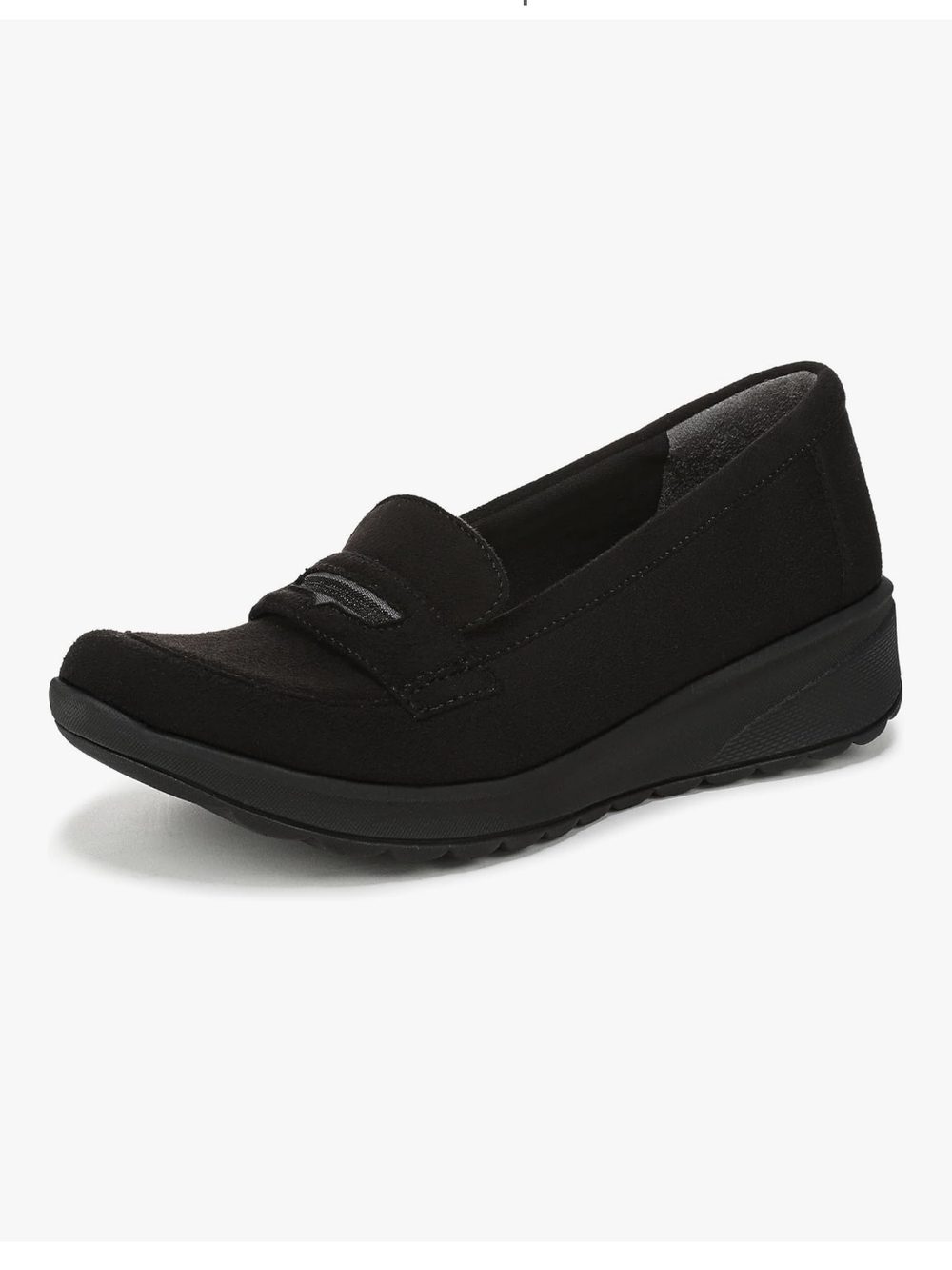 Bzees Gamma Black Stretch Slip‑On Loafers W 8